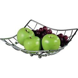 1x Metalen fruitschalen/fruitmanden 26 x 24 x 9 cm vierkant - Fruitschalen