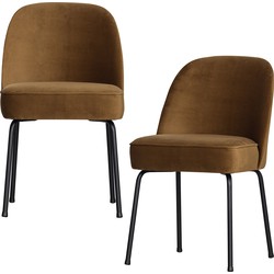 BePureHome eetkamerstoelen Vogue- Fluweel - Honinggeel - Set van 2