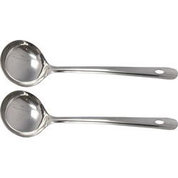 Soeplepel - 2x - RVS - opscheplepel voor soep - 32 cm - lepel - Opscheplepels