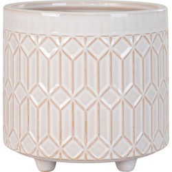 Ceramic Flower Pots - Flower pot in white ceramic medium Ã˜15,5x16 cm