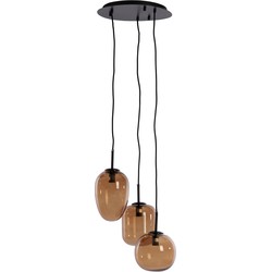 Light & Living - Hanglamp 3L Ø30x23 cm MEZZA glas bruin