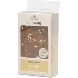 Anna's Collection Draadverlichting - goud - 40 led lampjes - warm wit - 200 cm - Lichtsnoeren