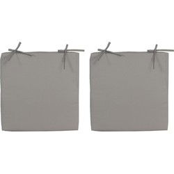 2x Buitenstoelen stoelkussens grijs 40 x 40 cm - Sierkussens