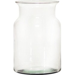 Bellatio Design grote ronde bloemenvaas Cartagena - helder transparant glas - 40 x 19 cm - Vazen
