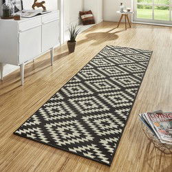 Loper laagpolig Nordic - Designer Velours - Zwart - 80x450 cm