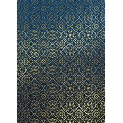 Sanders & Sanders fotobehang aztec blauw en goud - 200 x 280 cm - 611823