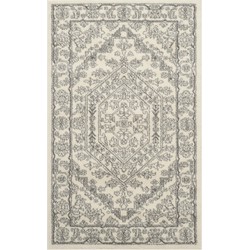 Safavieh Medallion Indoor Woven Area Rug, Adirondack Collection, ADR108, in Ivory & Silver, 91 X 152 cm