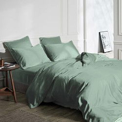 Deluxe Bamboe Dekbedovertrek Groen-1-persoons (140 x 200/220 cm)