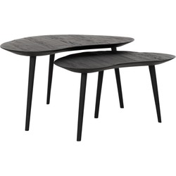DTP Home Coffee table Organus BLACK, set of 2,35x69x51 cm / 40x83x61 cm, recycled teakwood