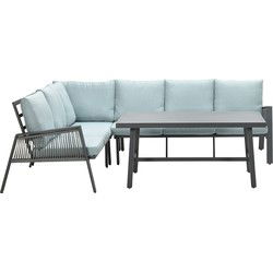 Garden Impressions Brendon lounge dining set 4-delig links - mint grijs