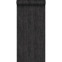 Origin behang houten planken met nerf zwart