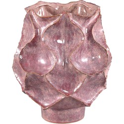PTMD Cu Pink Ceramic Pot Irregular Dented On Foot L