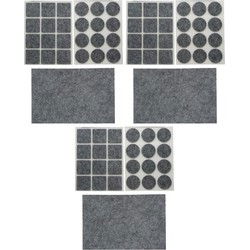 Benson Meubelvilt - 75x stuks - grijs - vilt - 3 formaten - anti kras - Meubelviltjes