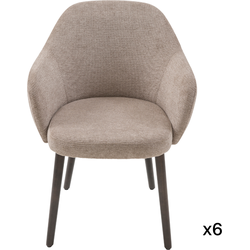 Set van 6 bridgefauteuils in stof L51 cm - ERNEST