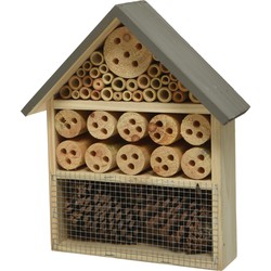 Grijs insectenhotel huisje 29 cm - Insectenhotel