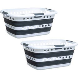 Opvouwbare mand voor wasgoed en spullen - 45 liter - 62 x 45 x 27 cm - plastic - Wasmanden