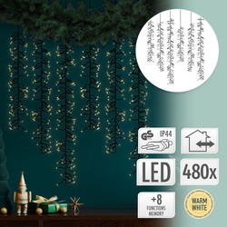 LED-lichtscherm met 8 automatisch wisselende lichtstanden 1m met 480 warmwitte LED's IP44 fitting