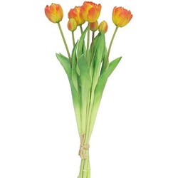 Bosje Tulpen Sally oranje kunstbloem - Nova Nature