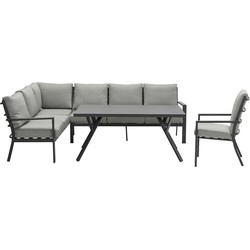 Garden Impressions Senja lounge dining set 4-delig links incl. stoel - donker grijs