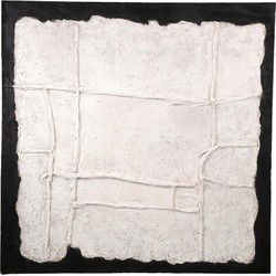 PTMD Wandpaneel Suyen - 120x4x120 cm - Canvas - Wit