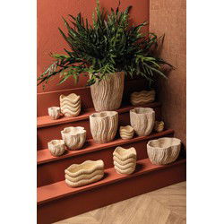 PTMD Bloempot Robbien - 30x20x32 cm - Cement - Creme