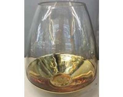 Windlicht Ø22x25 cm BOTICAS glas helder+goud - 