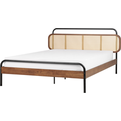 BOUSSICOURT - Tweepersoonsbed - Bruin - 180 x 200 cm - Rubberhout