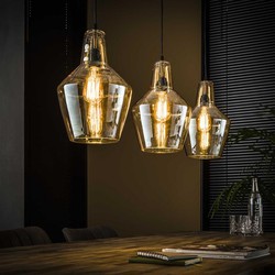 Industriële hanglamp Dace 3-lichts amber