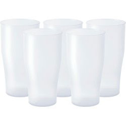 Juypal longdrink glas - 8x - wit - kunststof - 450 ml - herbruikbaar - Drinkglazen