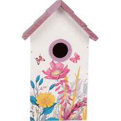 Clayre & Eef Vogelhuis 15x10x22 cm Wit Hout