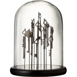  J-Line Decoratie Stolp Sleutels Glas Transparant Donkerbruin - Medium