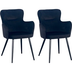 Pole to Pole - Wing chair - Black - Set of 2 
