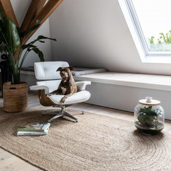 Ovaal vloerkleed Jute Naturel Beige - 140 x 190 cm - (S)