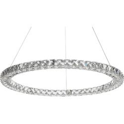 Beliani MAGAT - Hanglamp-Zilver-Staal, Kristal