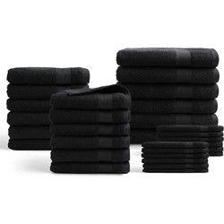 DoubleDry Hotel Handdoeken 30-delig Set - 100% Katoen 500 g/m2 - Zacht & Absorberend - Zwart