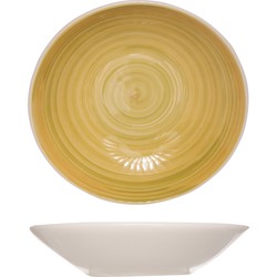 2x stuks ronde diepe borden/soepborden Turbolino geel 21 cm - Diepe borden