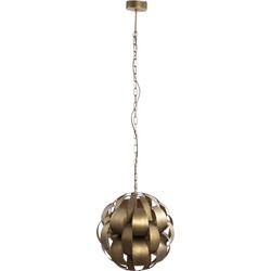 PTMD Lovis Gold metal hanging lamp round ball shade
