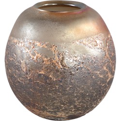 PTMD Daynaa Brown solid glass vase burned bulb L