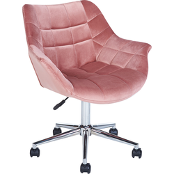 LABELLE - Bureaustoel - Roze - Fluweel