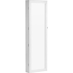 Afsluitbare sieradenkast voor hangende deuren met spiegel - H120 cm
