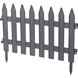 Formplast Tuinhekjes - 7x stuks - kunststof - 320 cm - antraciet - borderrand - tuinafscheiding - Tuinhekjes