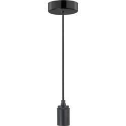 Highlight - Pendel - Hanglamp - E27 - 10 x 10  x  130cm - Zwart