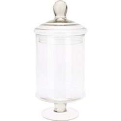 Glazen voorraadpot/snoeppot met deksel - 14 x 27 cm - Voorraadpot