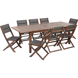CESANA  - Tuinset voor 8 - Donkere houtkleur - Acaciahout