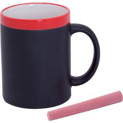 Beschrijfbare koffiemok rood 350 ml - Bekers