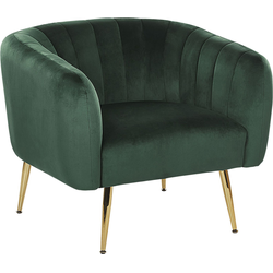 Beliani LACONIA - Fauteuil-Groen-Fluweel