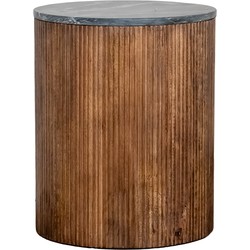 Bijzettafel Marmer Zwart - Hout - 40x40x50cm - Glitzie - Giga Meubel