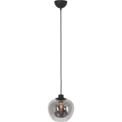 Steinhauer hanglamp Lotus - zwart - glas - 25 cm - E27 fitting - 1897ZW