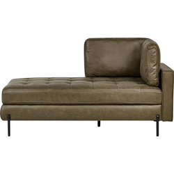 Beliani REBAIS - Chaise longue-Groen-Kunstleer