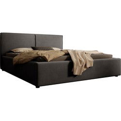 Meubella - Tweepersoonsbed Infinity - Zwart ribstof - 160x200 cm